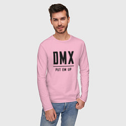 Лонгслив хлопковый мужской DMX rap, hip hop, цвет: светло-розовый — фото 2