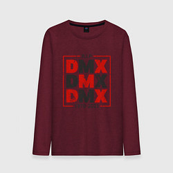 Лонгслив хлопковый мужской DMX R I P, цвет: меланж-бордовый