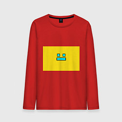 Лонгслив хлопковый мужской Geometry Dash: Smile, цвет: красный