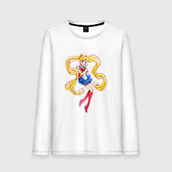 Лонгслив хлопковый мужской Sailor Moon Kawaii, цвет: белый