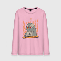 Лонгслив хлопковый мужской Natural Born Chiller, цвет: светло-розовый