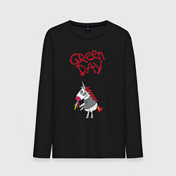 Лонгслив хлопковый мужской Green Day Unicorn, цвет: черный
