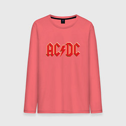 Лонгслив хлопковый мужской ACDC, цвет: коралловый