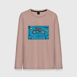 Лонгслив хлопковый мужской Кассета Slipknot, цвет: пыльно-розовый