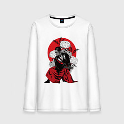 Лонгслив хлопковый мужской САМУРАЙ 007, цвет: белый