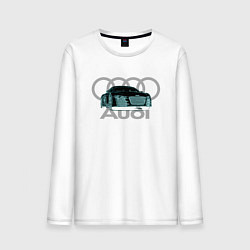 Лонгслив хлопковый мужской Audi, цвет: белый