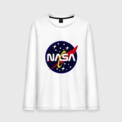 Лонгслив хлопковый мужской Space NASA, цвет: белый