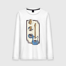Лонгслив хлопковый мужской Fender Telecaster, цвет: белый