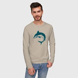 Лонгслив хлопковый мужской Акула, цвет: миндальный — фото 2