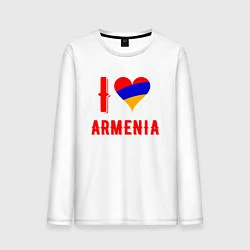Лонгслив хлопковый мужской I Love Armenia, цвет: белый