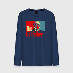 Лонгслив хлопковый мужской Godfather logo, цвет: тёмно-синий