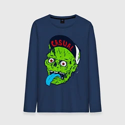 Лонгслив хлопковый мужской Zombie casual, цвет: тёмно-синий