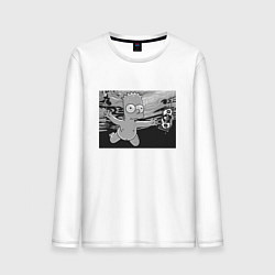 Лонгслив хлопковый мужской Simpsons x Nirvana, цвет: белый