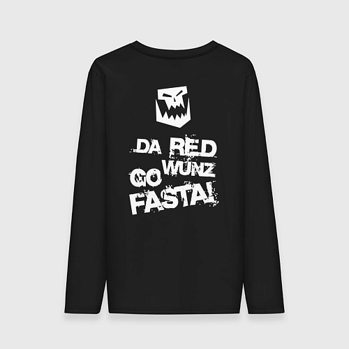 Мужской лонгслив Только красное ездит быстро / Черный – фото 2