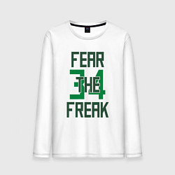 Лонгслив хлопковый мужской Fear The Freak 34, цвет: белый