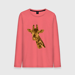 Лонгслив хлопковый мужской Жираф Жора, цвет: коралловый