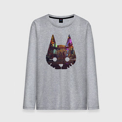 Лонгслив хлопковый мужской Stray: City Cat, цвет: меланж