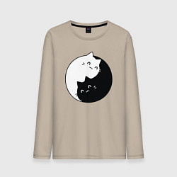 Мужской лонгслив Инь Ян Котики