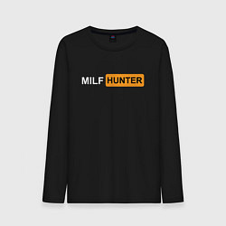 Лонгслив хлопковый мужской MILF HUNTER МИЛФ ОХОТНИК, цвет: черный