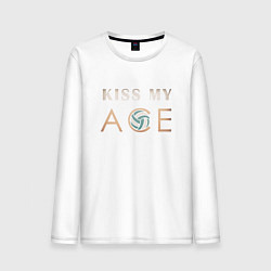 Лонгслив хлопковый мужской Kiss My Ace, цвет: белый