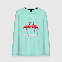 Лонгслив хлопковый мужской Фламинго пара цвета мятный — фото 1
