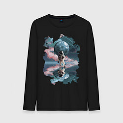 Лонгслив хлопковый мужской Зеркальное Отражение, цвет: черный