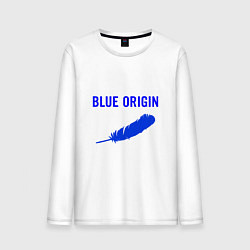 Лонгслив хлопковый мужской Blue Origin logo перо, цвет: белый