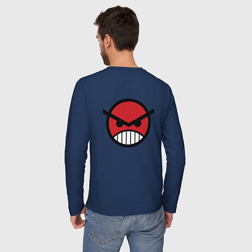 Мужской лонгслив Angry marines / Тёмно-синий – фото 4