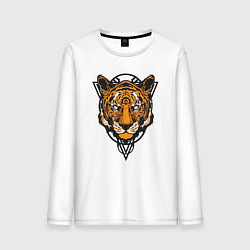 Лонгслив хлопковый мужской Tiger Style, цвет: белый