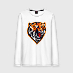Лонгслив хлопковый мужской Tiger Scream, цвет: белый