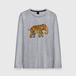 Лонгслив хлопковый мужской Тигровый слон, цвет: меланж