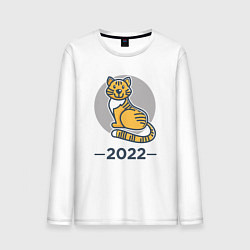 Лонгслив хлопковый мужской Тигр 2022, цвет: белый