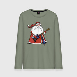 Мужской лонгслив Дед Мороз гитарист