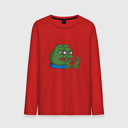 Лонгслив хлопковый мужской Pepe love пепе лов, цвет: красный