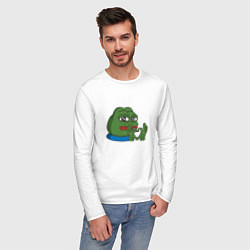 Лонгслив хлопковый мужской Pepe love пепе лов, цвет: белый — фото 2