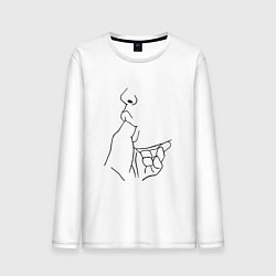 Лонгслив хлопковый мужской СТРАСТЬ PASSION, цвет: белый