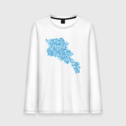 Лонгслив хлопковый мужской Armenia Blue Map, цвет: белый