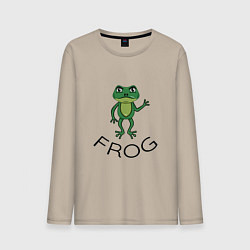 Лонгслив хлопковый мужской Frog green, цвет: миндальный