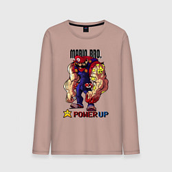 Лонгслив хлопковый мужской Big Mario, цвет: пыльно-розовый