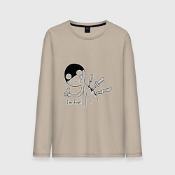 Лонгслив хлопковый мужской Im fine, цвет: миндальный