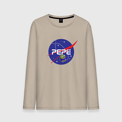 Лонгслив хлопковый мужской Pepe Pepe space Nasa, цвет: миндальный