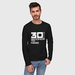 Лонгслив хлопковый мужской 30 Seconds To Mars logo, цвет: черный — фото 2