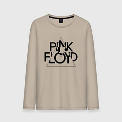 Лонгслив хлопковый мужской PINK FLOYD LOGO ПИНК ФЛОЙД, цвет: миндальный