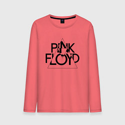 Лонгслив хлопковый мужской PINK FLOYD LOGO ПИНК ФЛОЙД, цвет: коралловый