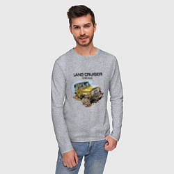 Лонгслив хлопковый мужской Toyota Land Cruiser FJ 40 4X4, цвет: меланж — фото 2