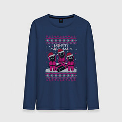 Лонгслив хлопковый мужской Sweater Squidmas, цвет: тёмно-синий