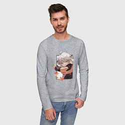 Лонгслив хлопковый мужской Кадзуха в деле, цвет: меланж — фото 2