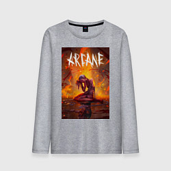 Мужской лонгслив Джинкс объятая пламенем Аркейн Лига легенд