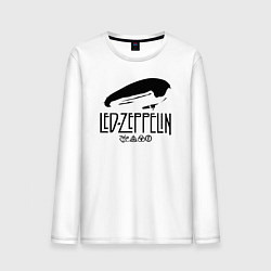 Лонгслив хлопковый мужской Дирижабль Led Zeppelin с лого участников, цвет: белый