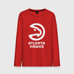 Лонгслив хлопковый мужской Атланта Хокс, Atlanta Hawks, цвет: красный